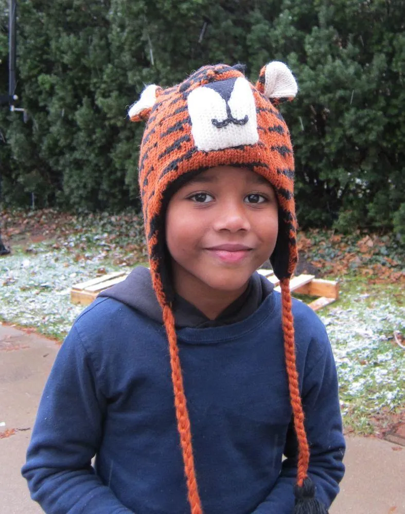 100% Wool Tiger Hat Adult Size