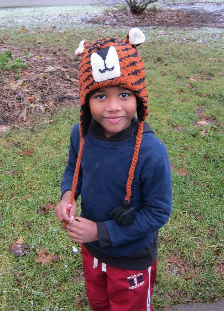 100% Wool Tiger Hat Adult Size