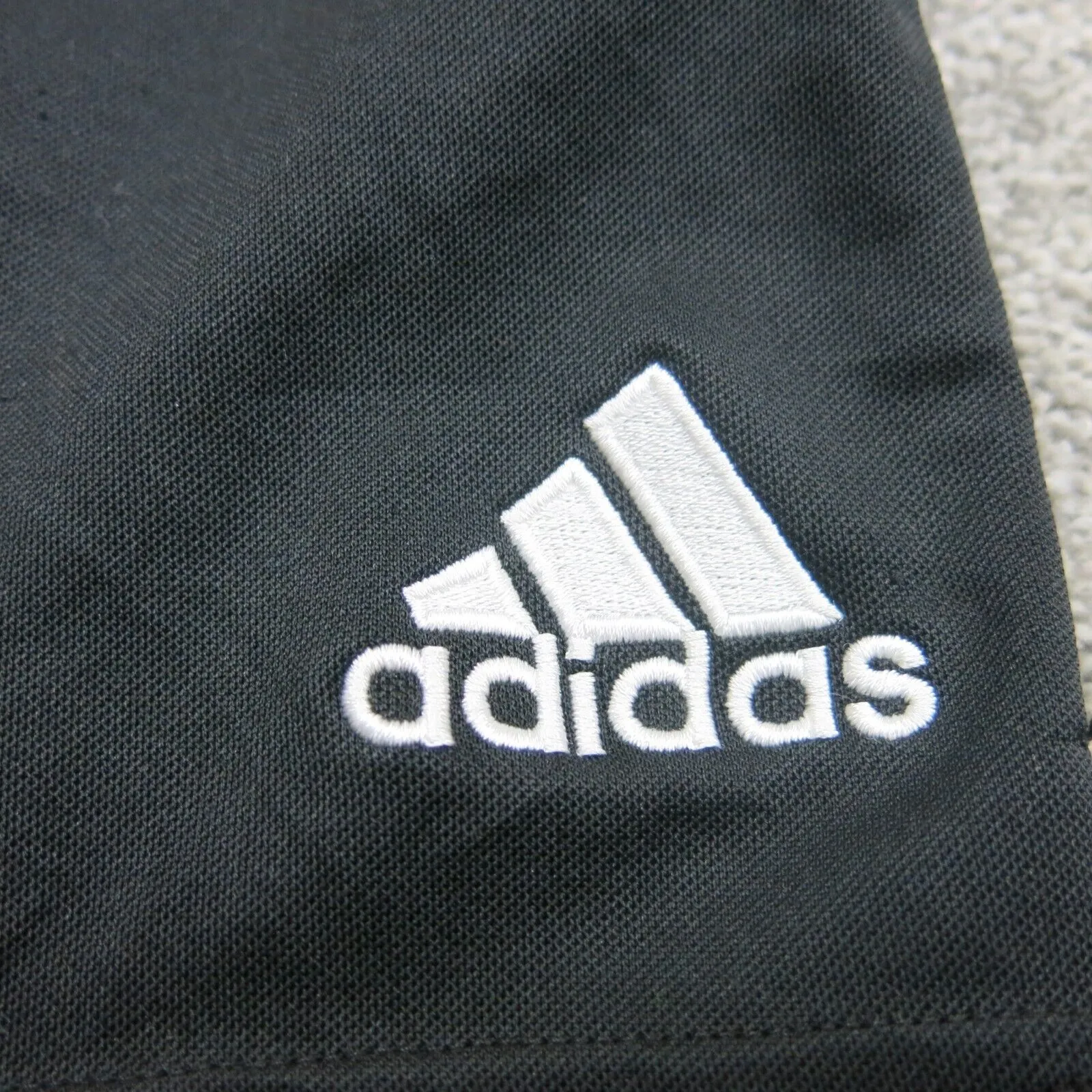 Adidas Shorts Boys Large Black 3 Striped Activewear Sports Logo Running Shorts