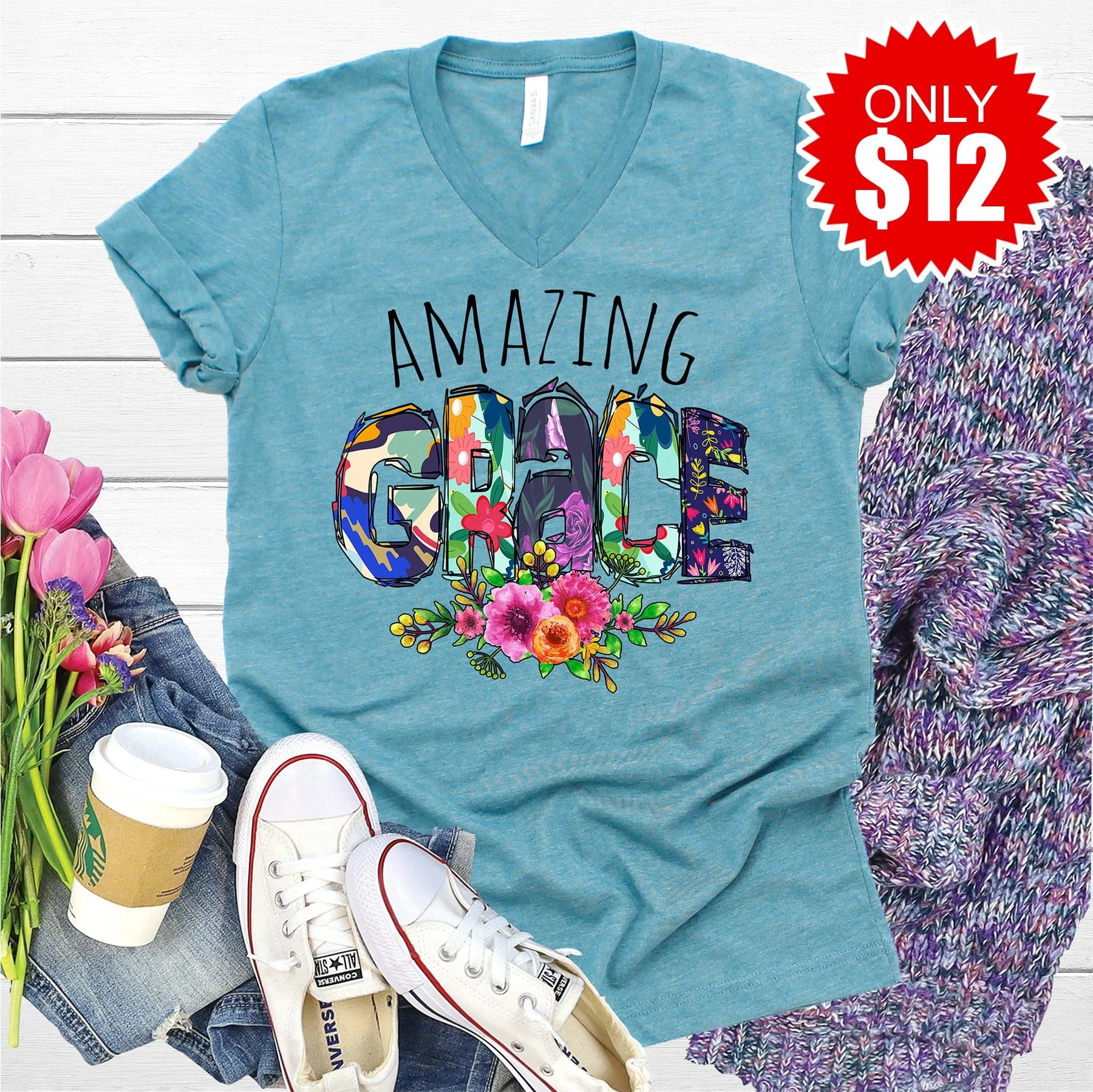 Amazing Grace V-Neck - 12