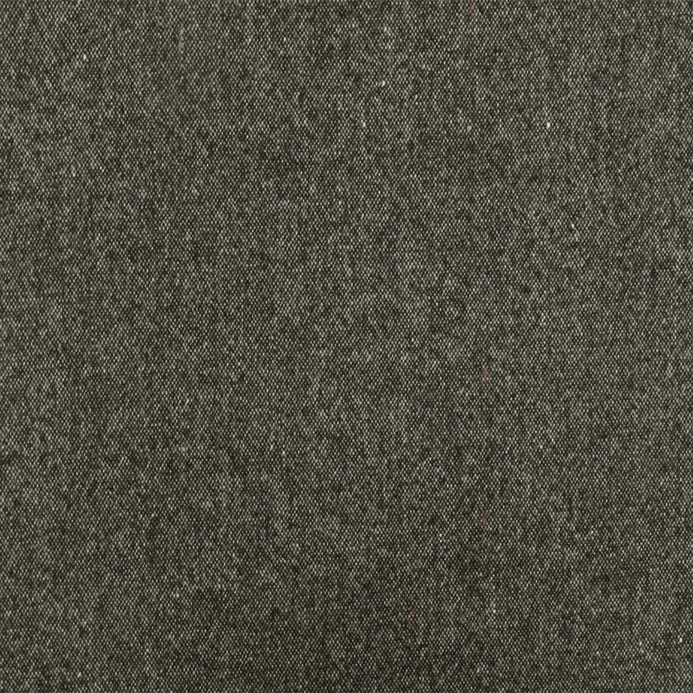 Black-Fainted Beige Tweed Wool-Cotton Brushed Woven Jacketing Fabric