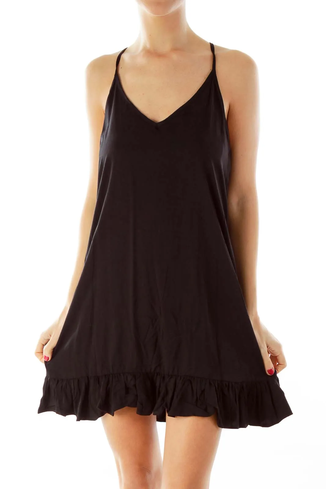 Black Fringe Beaded Dress