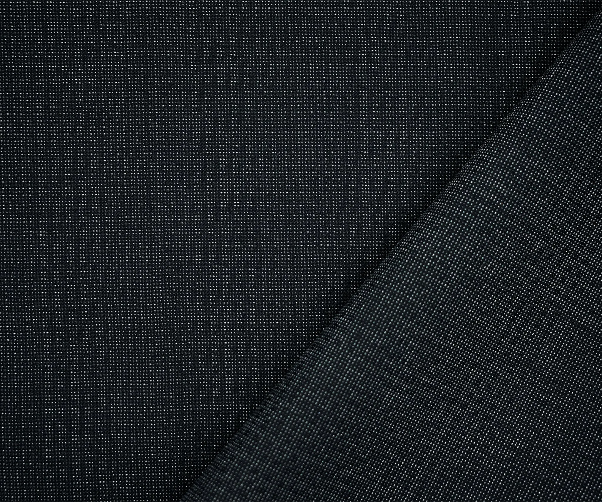 Black-Gray  Poly-Wool Plaid Woven Shirting Fabric