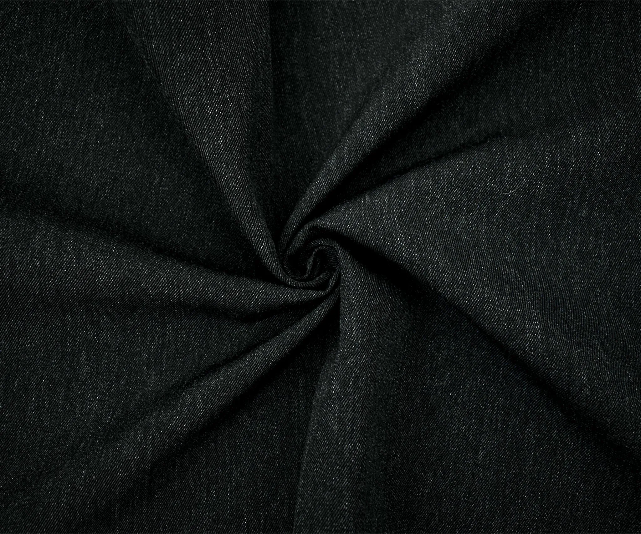 Black-Gray Wool Blend Texture Twill Woven Jacketing Fabric