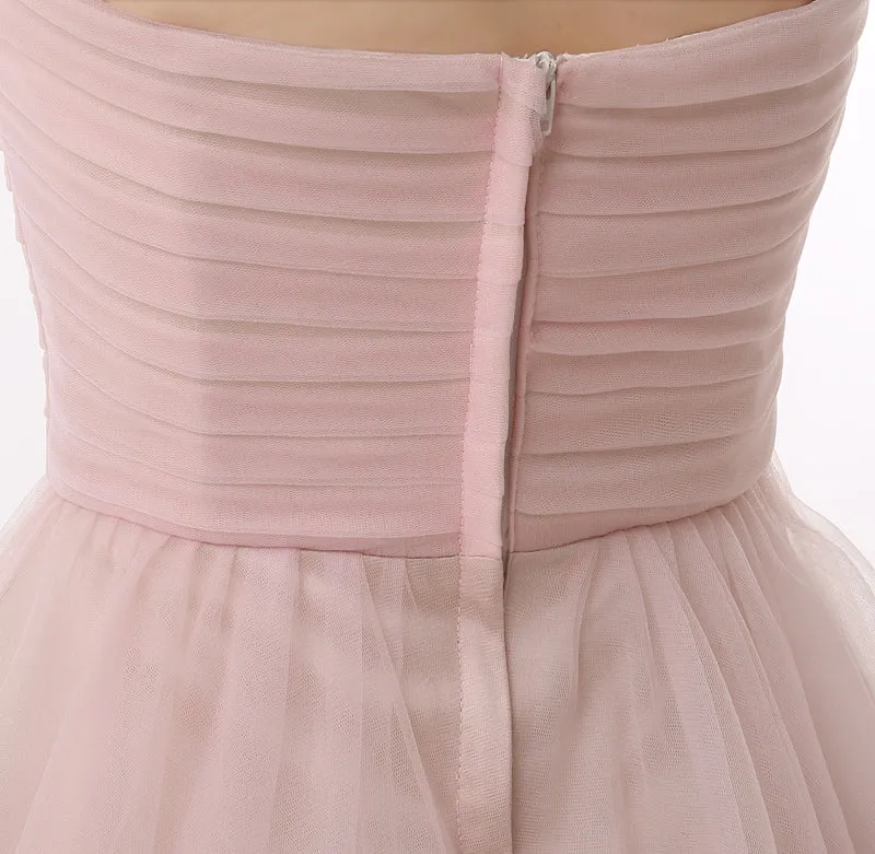 Blushing Pink Sweetheart Beaded A-line Short Homecoming Dresses