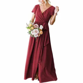 Chiffon Bridesmaid Dresses Lace Up Country Formal Dresses