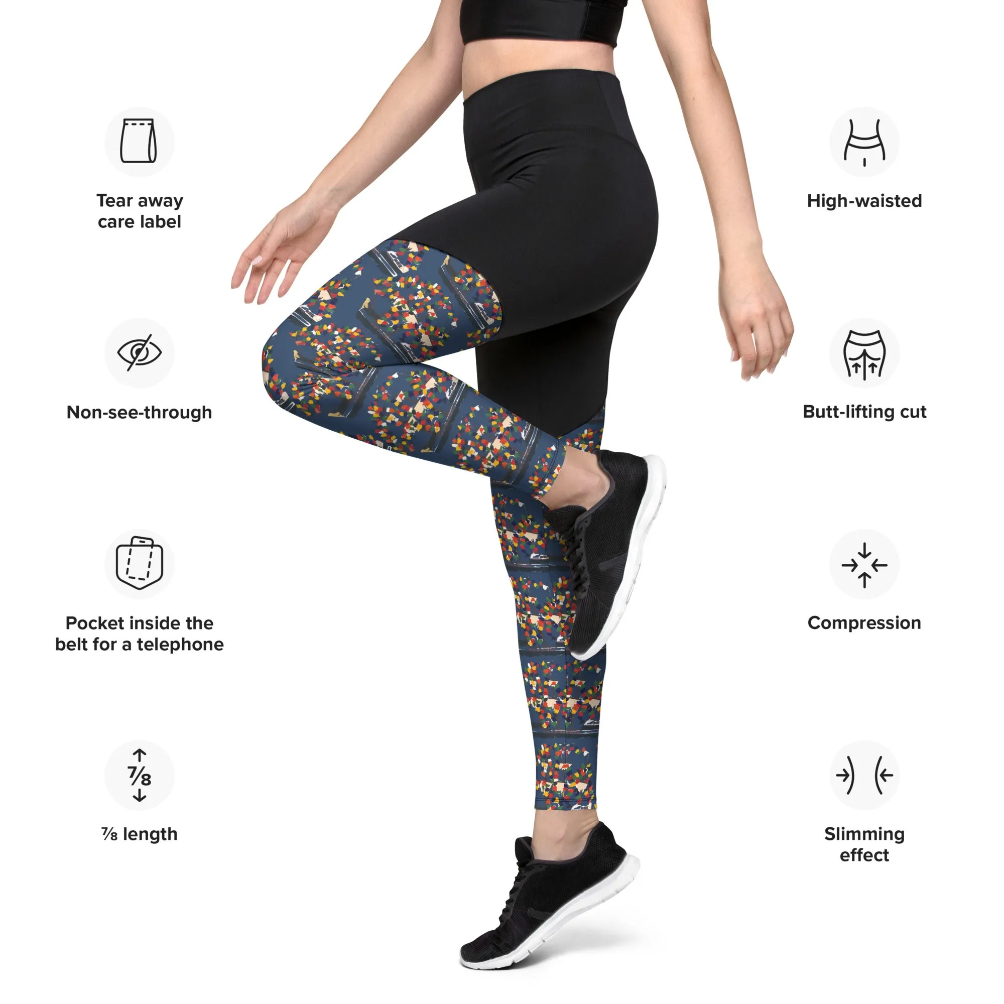 Compression Sports Leggings - Gasparilla pattern