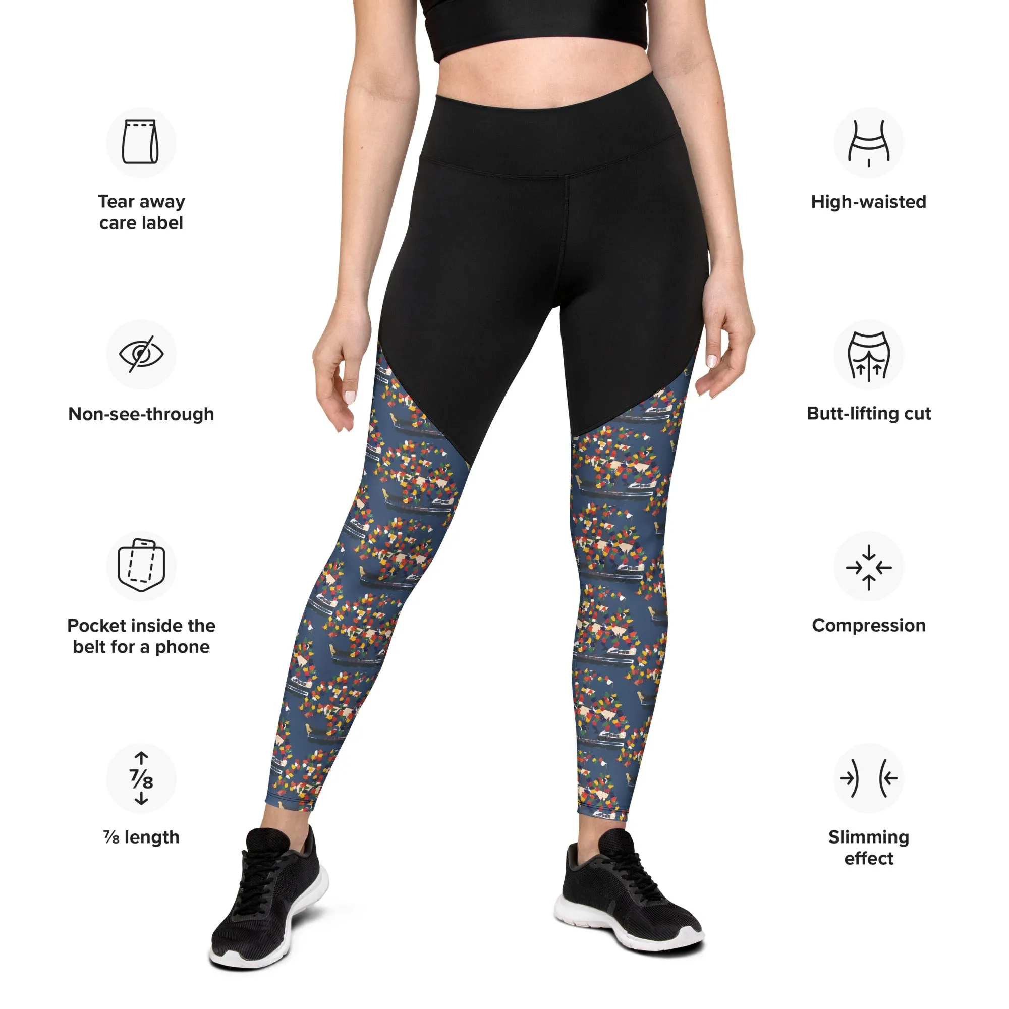 Compression Sports Leggings - Gasparilla pattern