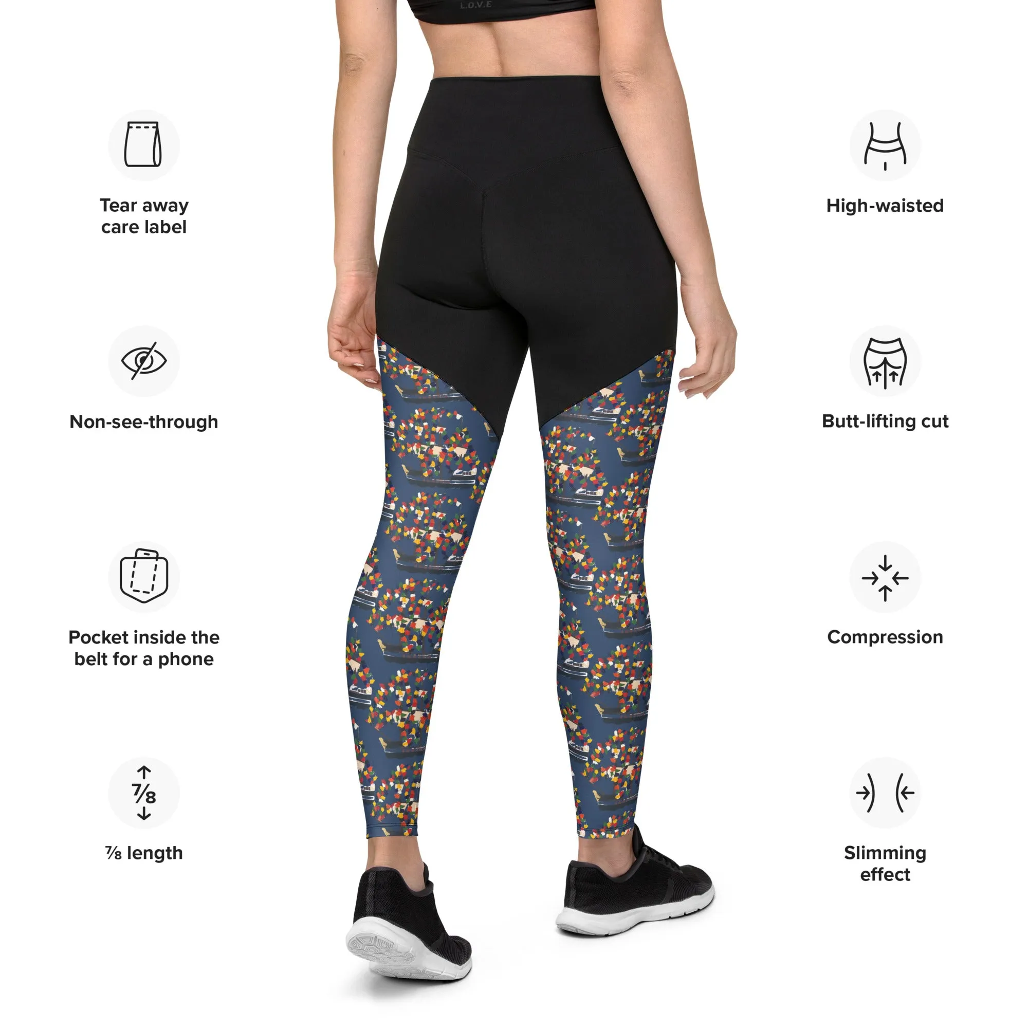 Compression Sports Leggings - Gasparilla pattern