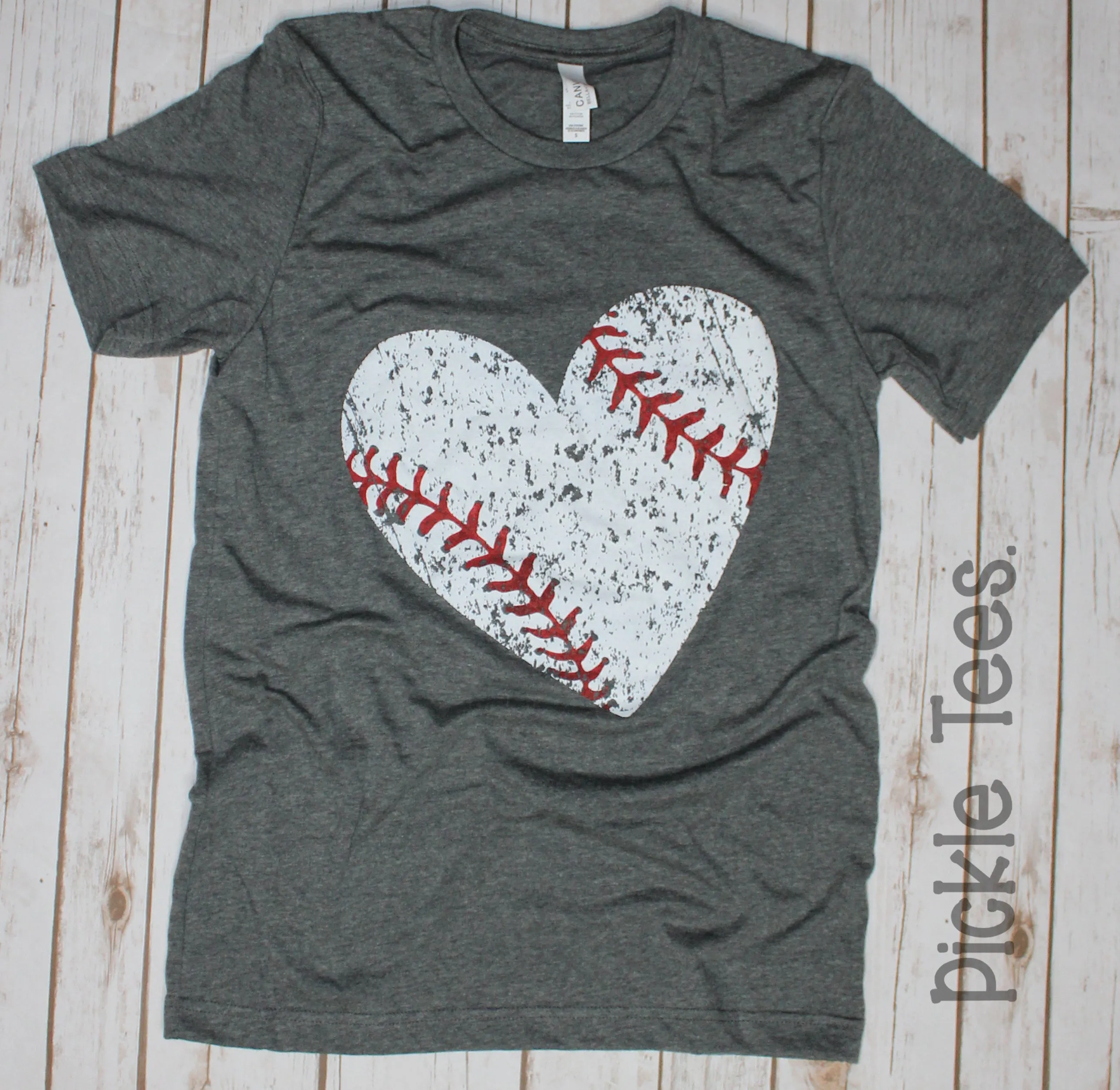 CREW Distressed Baseball Heart Tee