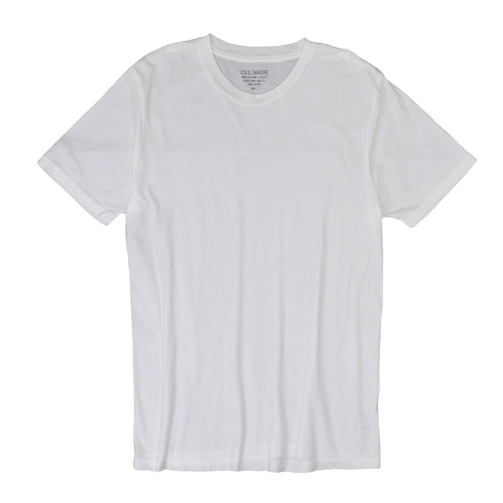 Crew Neck Short Sleeve Tee - White