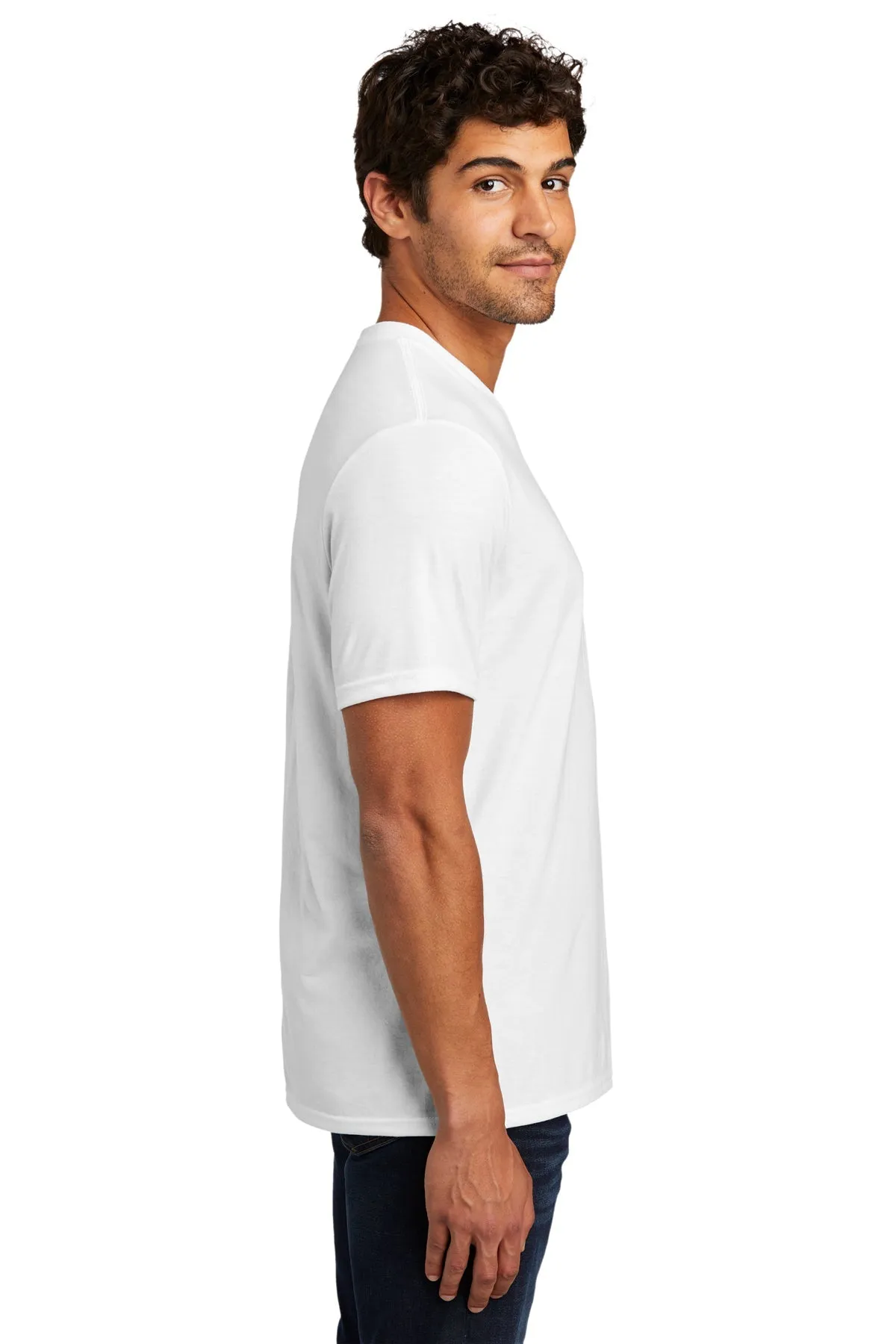 District Perfect Tri V-Neck Custom Tees, White