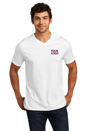 District Perfect Tri V-Neck Custom Tees, White