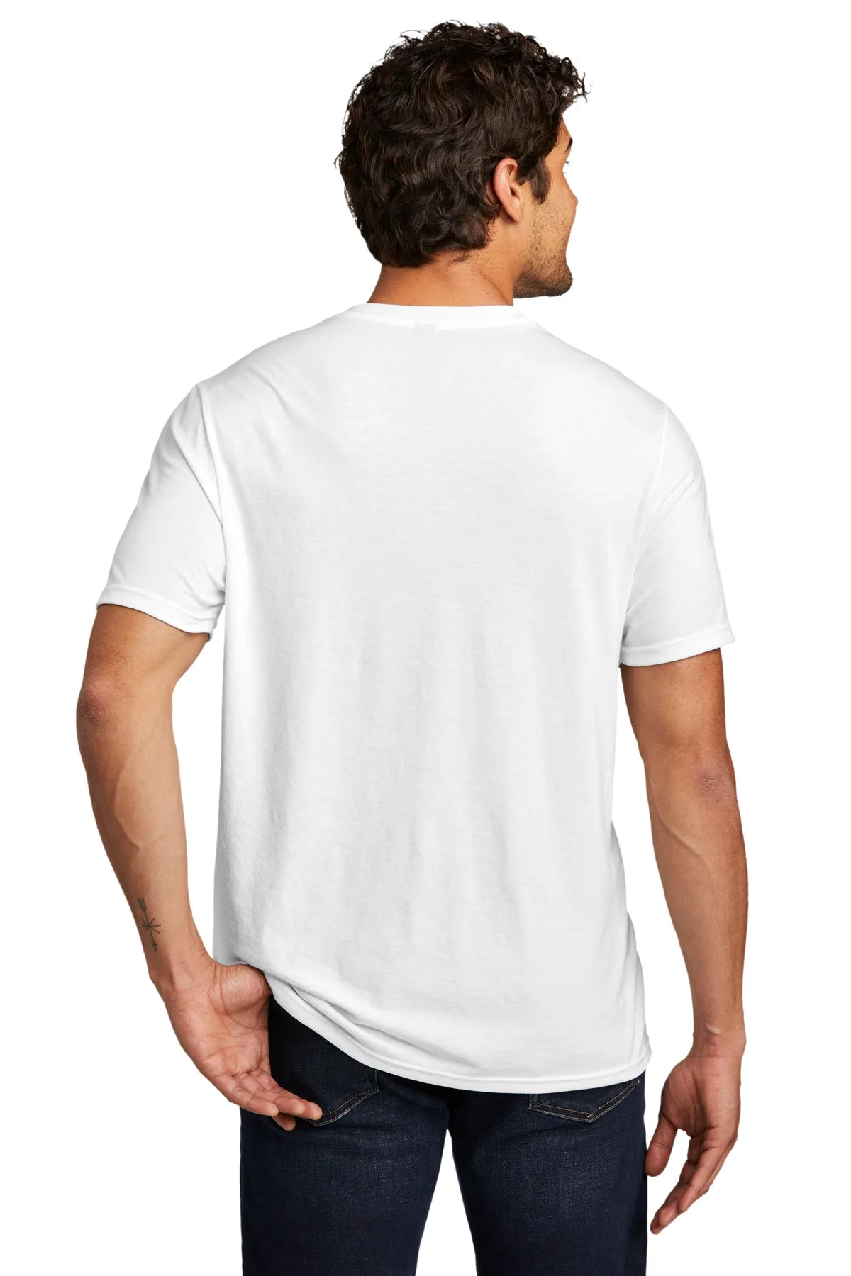 District Perfect Tri V-Neck Custom Tees, White