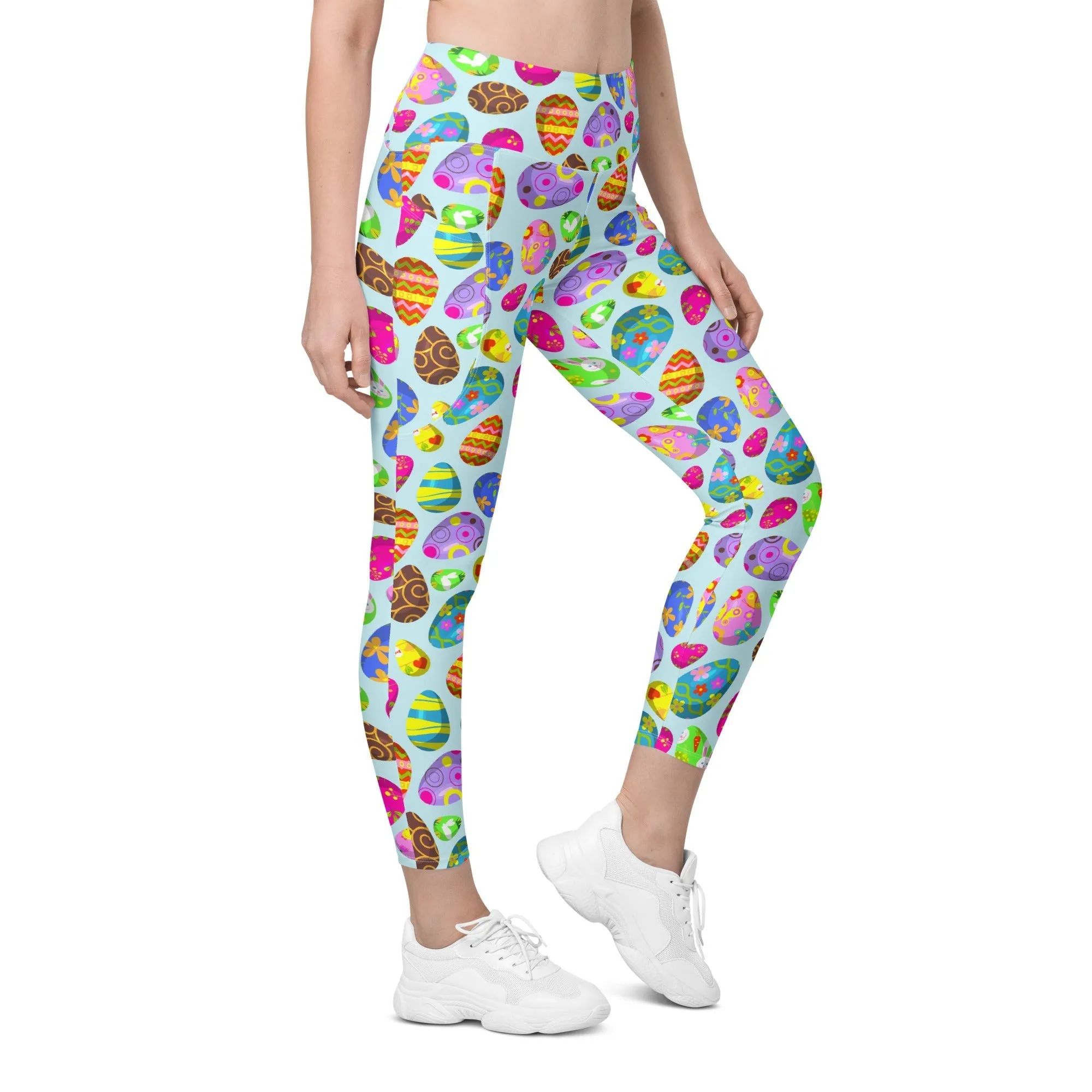 Easter Egg Pattern Leggings With Pockets