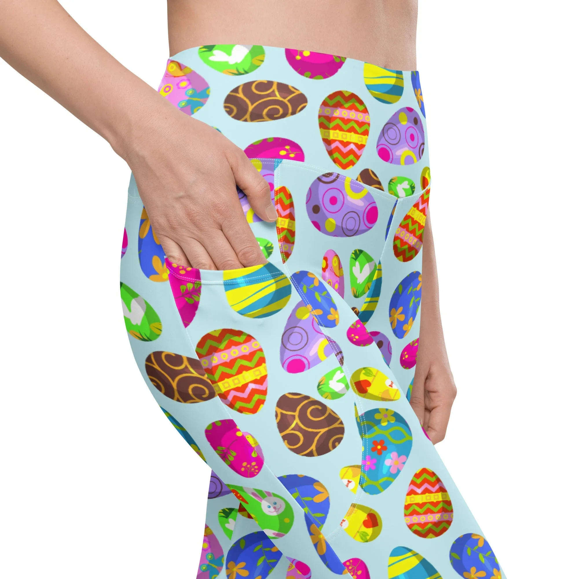 Easter Egg Pattern Leggings With Pockets