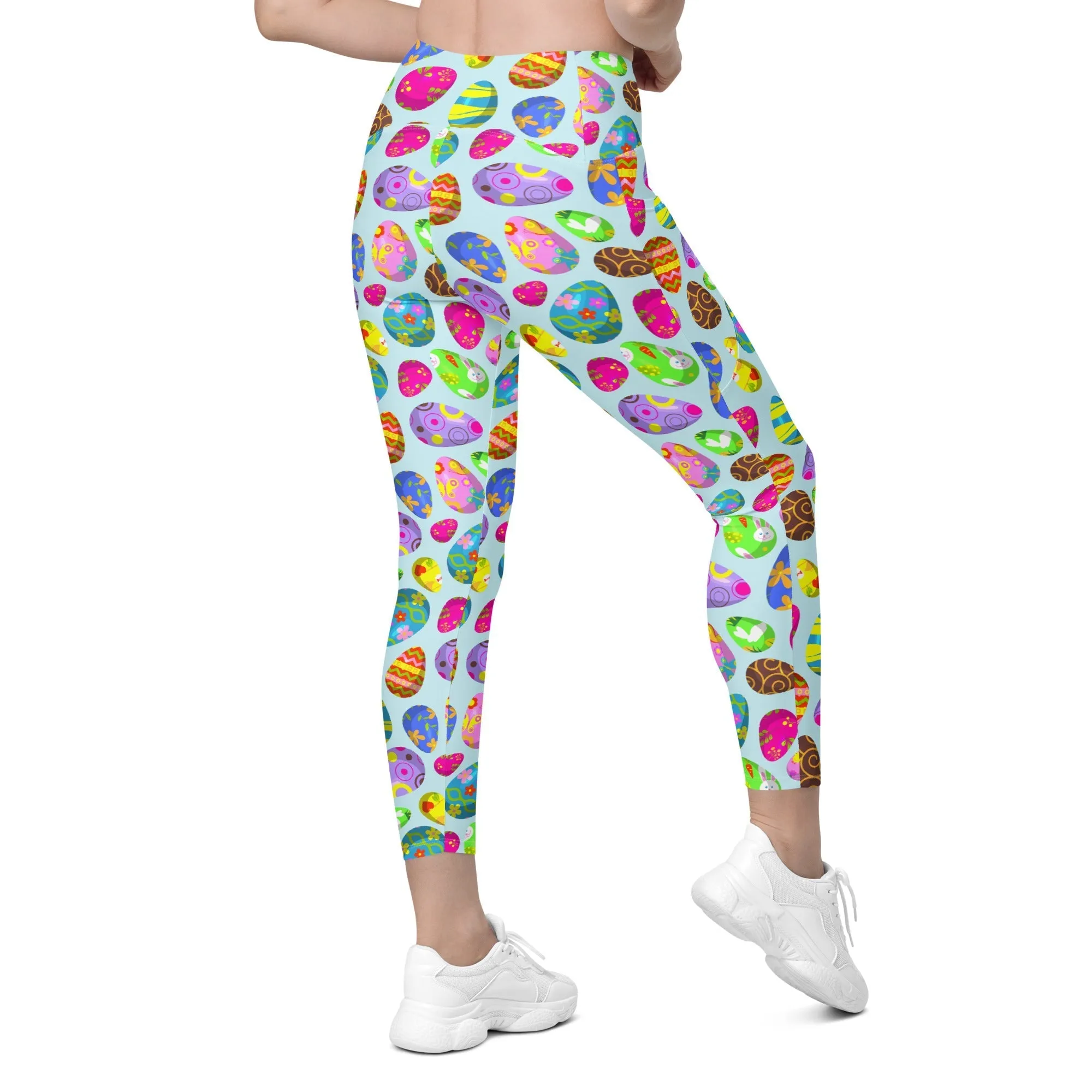 Easter Egg Pattern Leggings With Pockets