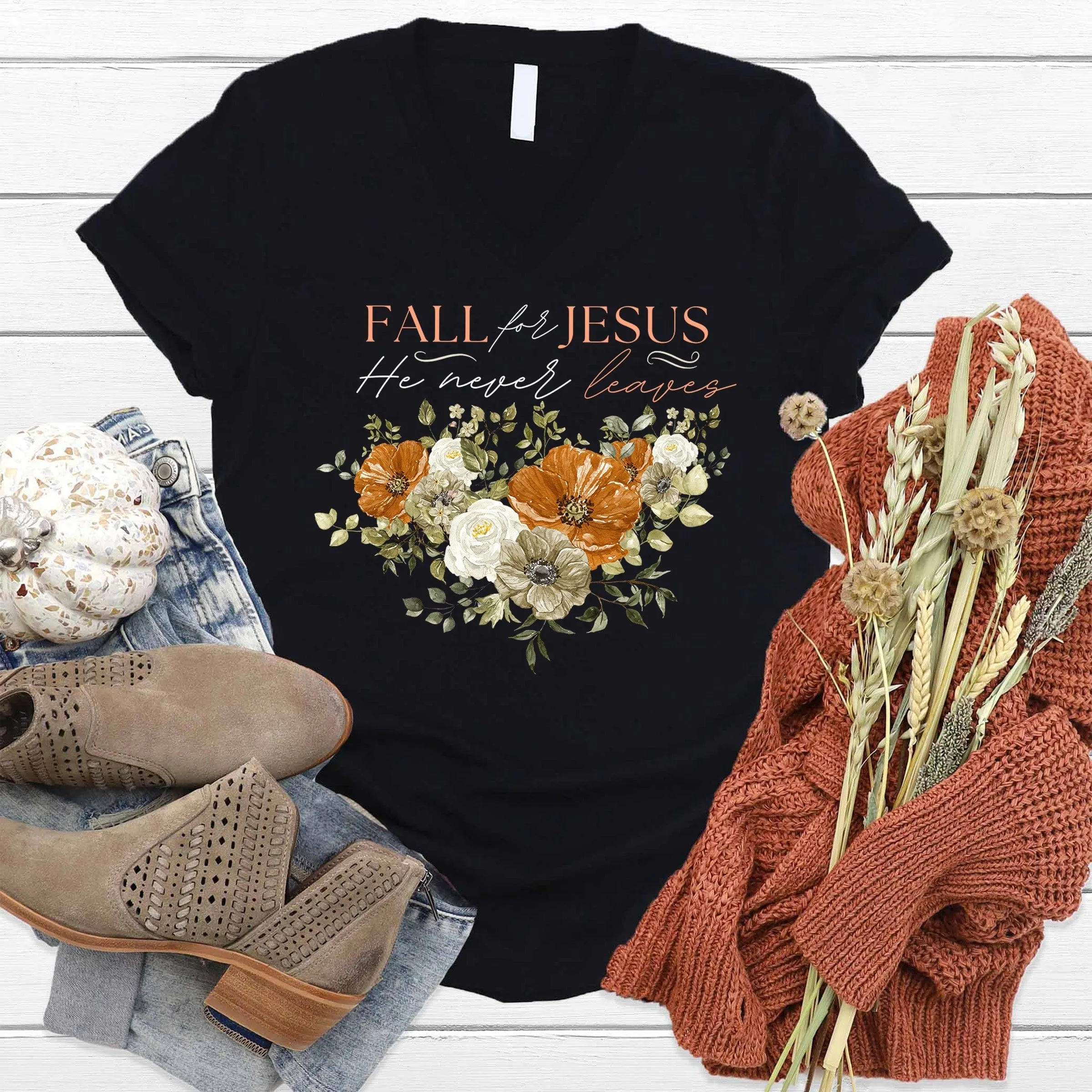 Fall for Jesus V-Neck