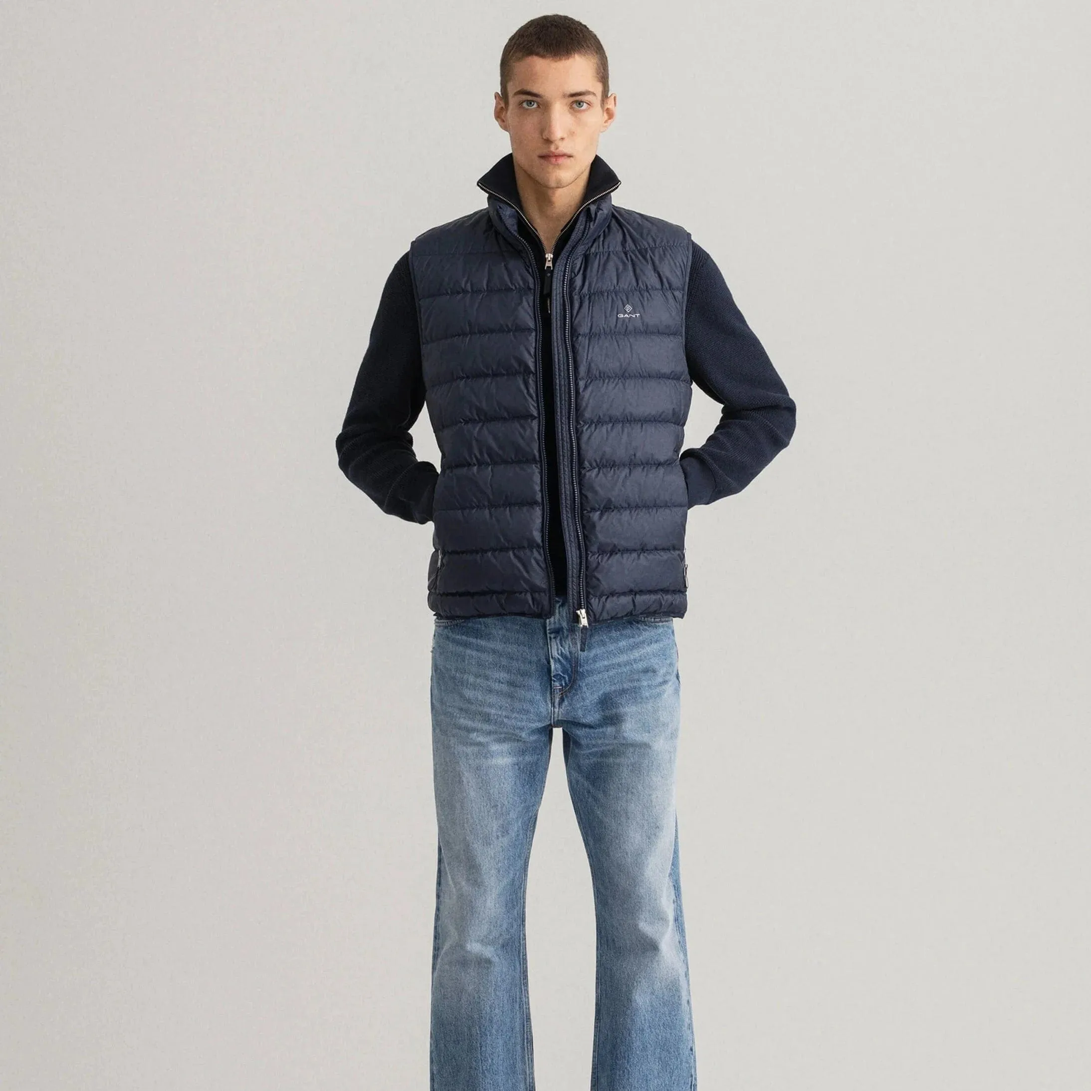 GANT Light Down Gilet Evening Blue