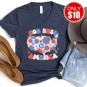 God Bless America V-Neck - 10