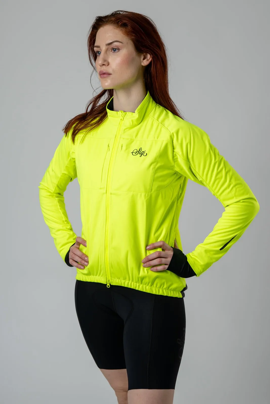 Gotlandsleden Tour Women's Hi-viz Yellow Merino Softshell Cycling Jacket