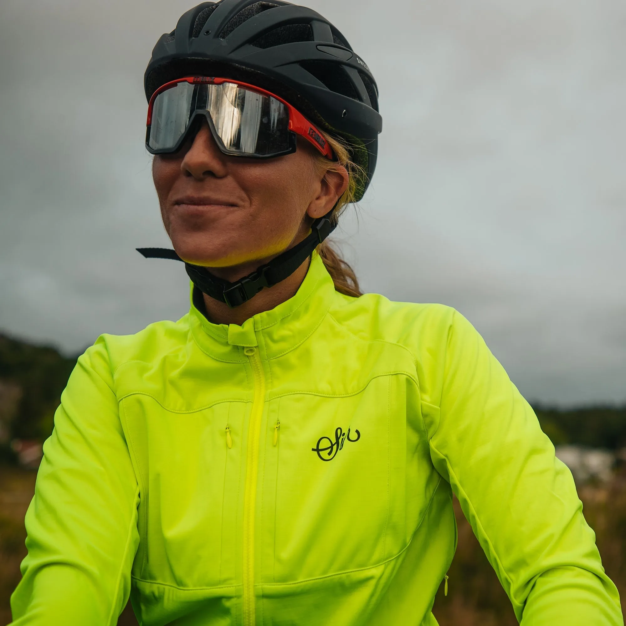 Gotlandsleden Tour Women's Hi-viz Yellow Merino Softshell Cycling Jacket