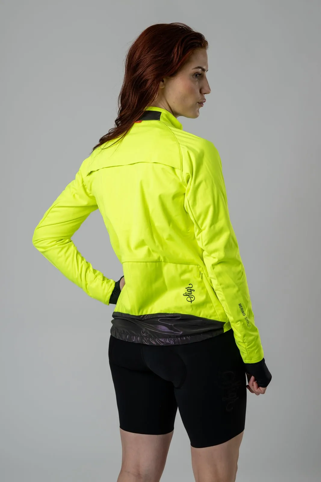 Gotlandsleden Tour Women's Hi-viz Yellow Merino Softshell Cycling Jacket