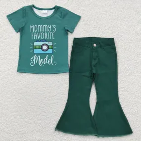 green t-shirts jeans set GSPO0593