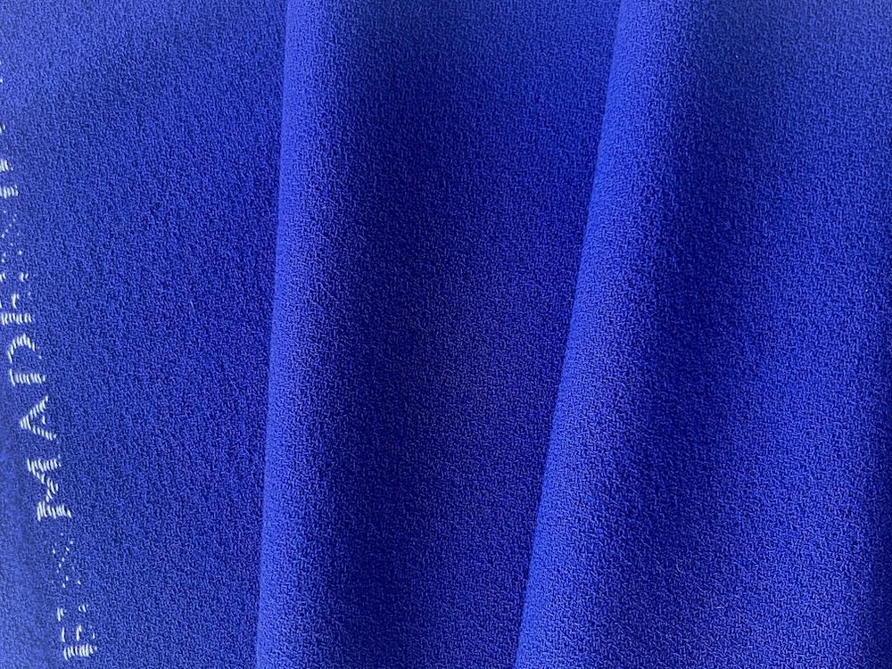 High-End Violet Lapis Selvedged Wool Crepe (Made in Italy)