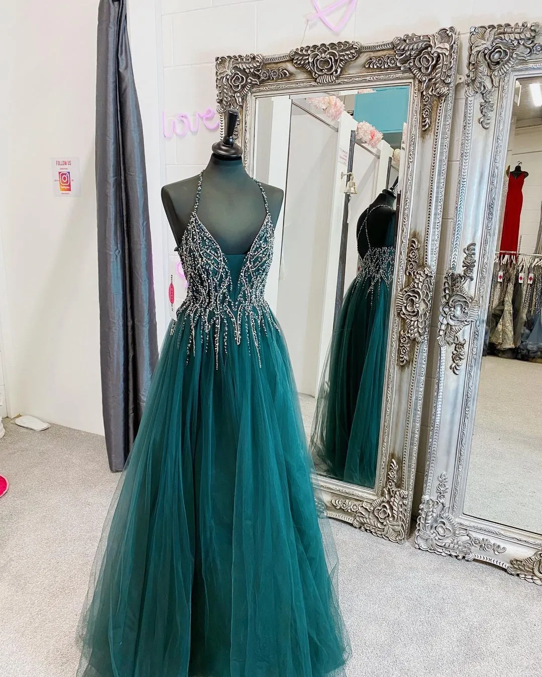 kamahe V-neck Beaded Prom Dress, Long Prom Dresses ,formal Prom Dress