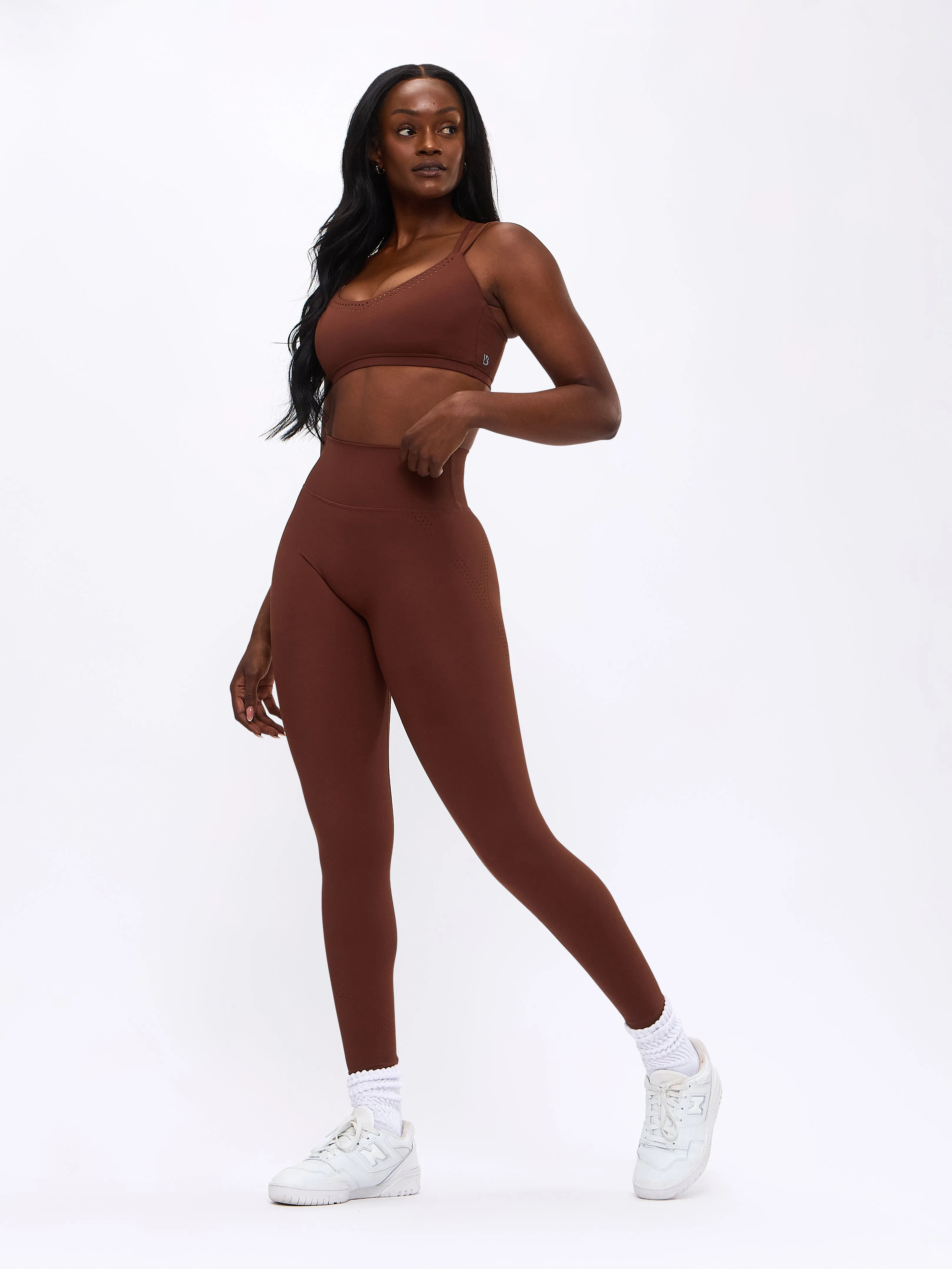 Lit Laser Cut Legging - Mocha