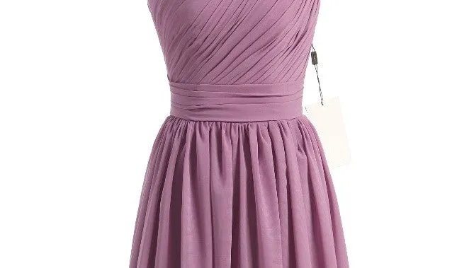 Long Chiffon strapless  Bridesmaid Dress