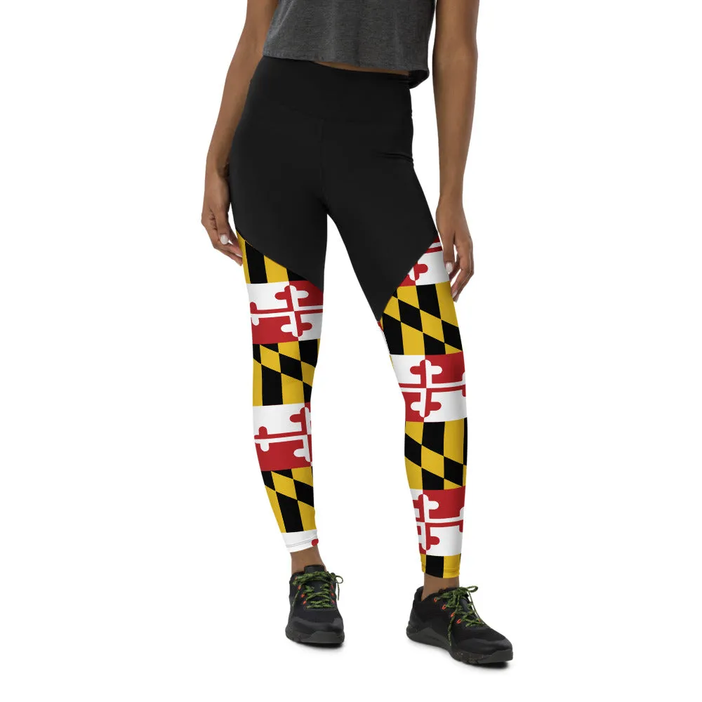 Maryland Flag Compression Leggings