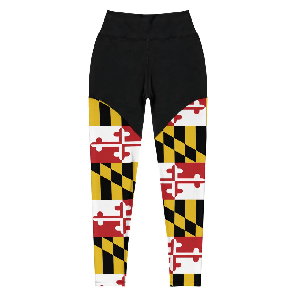 Maryland Flag Compression Leggings