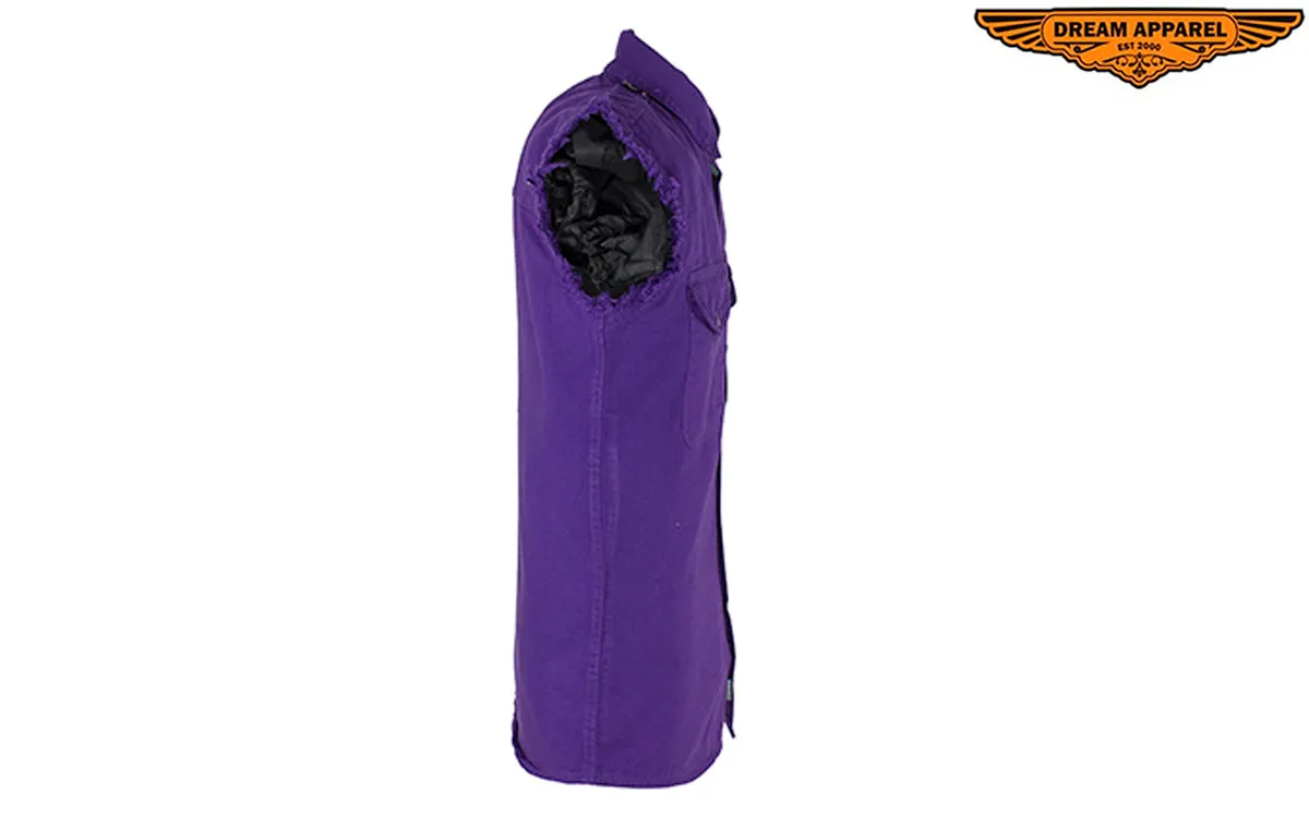 Mens Denim Purple Sleeveless