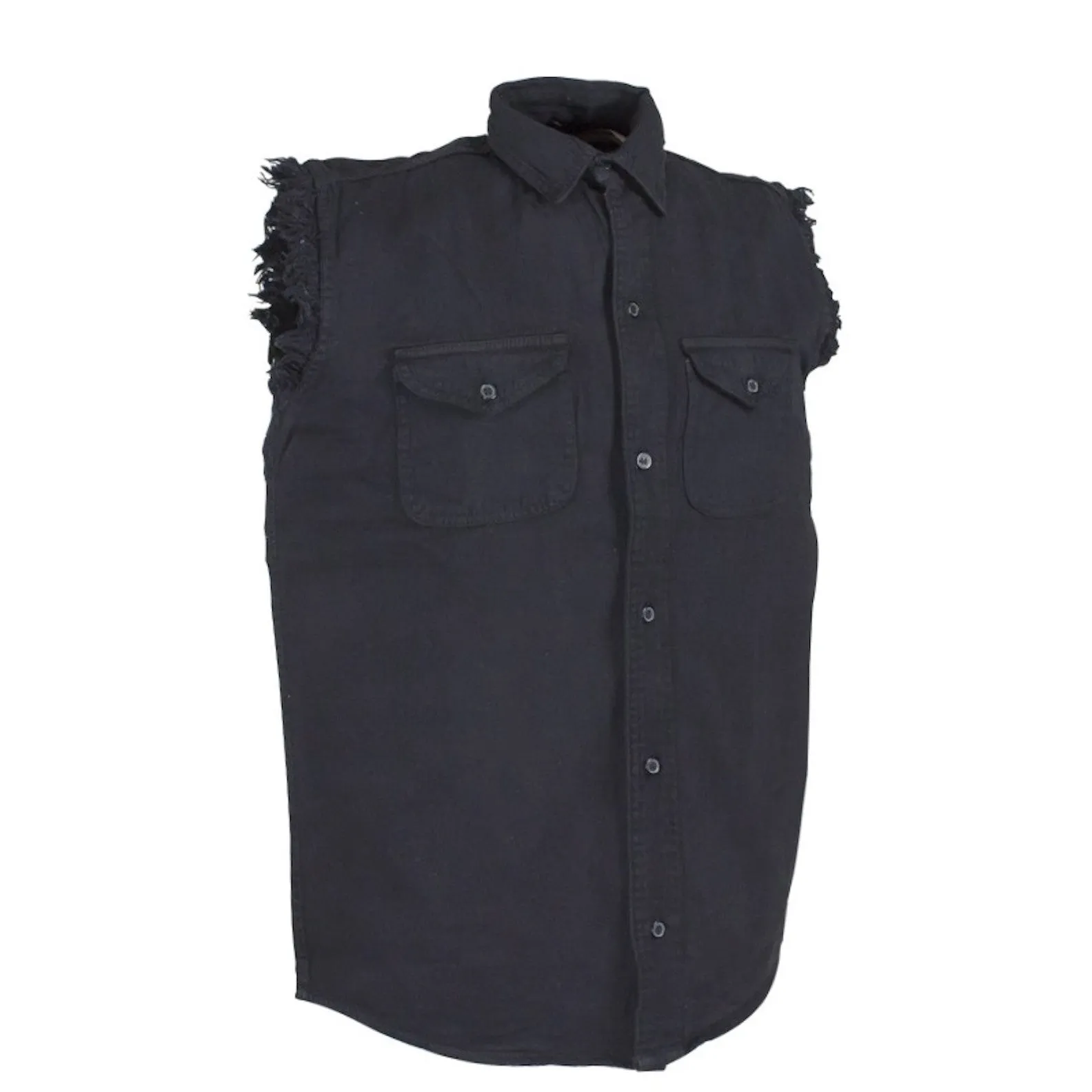 Mens Sleeveless Denim Button Shirt