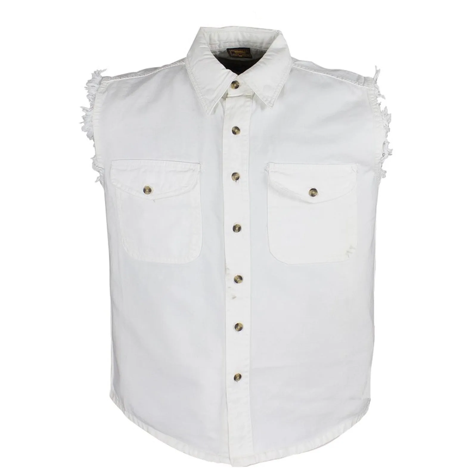 Mens Sleeveless Denim Button Shirt