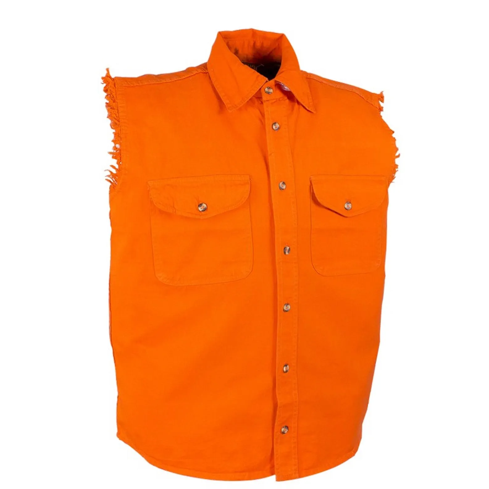 Mens Sleeveless Denim Button Shirt