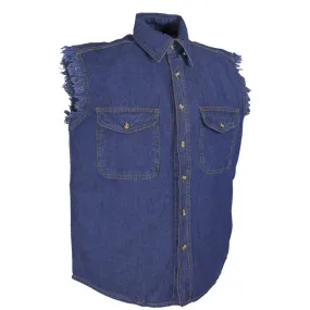 Mens Sleeveless Denim Button Shirt