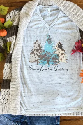 Merry Country Christmas Unisex V-Neck Tee