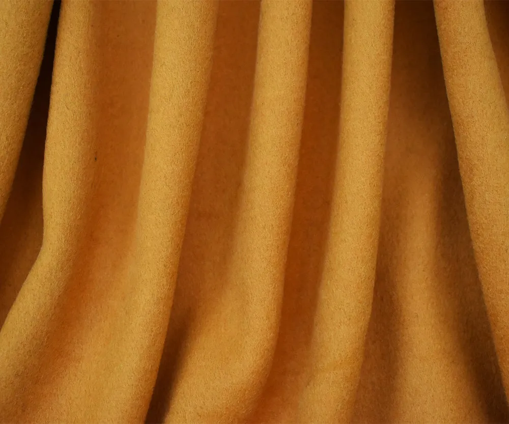 Mustard Yellow Melton Wool Polyester Blend Solid Brushed Jacketing Fabric