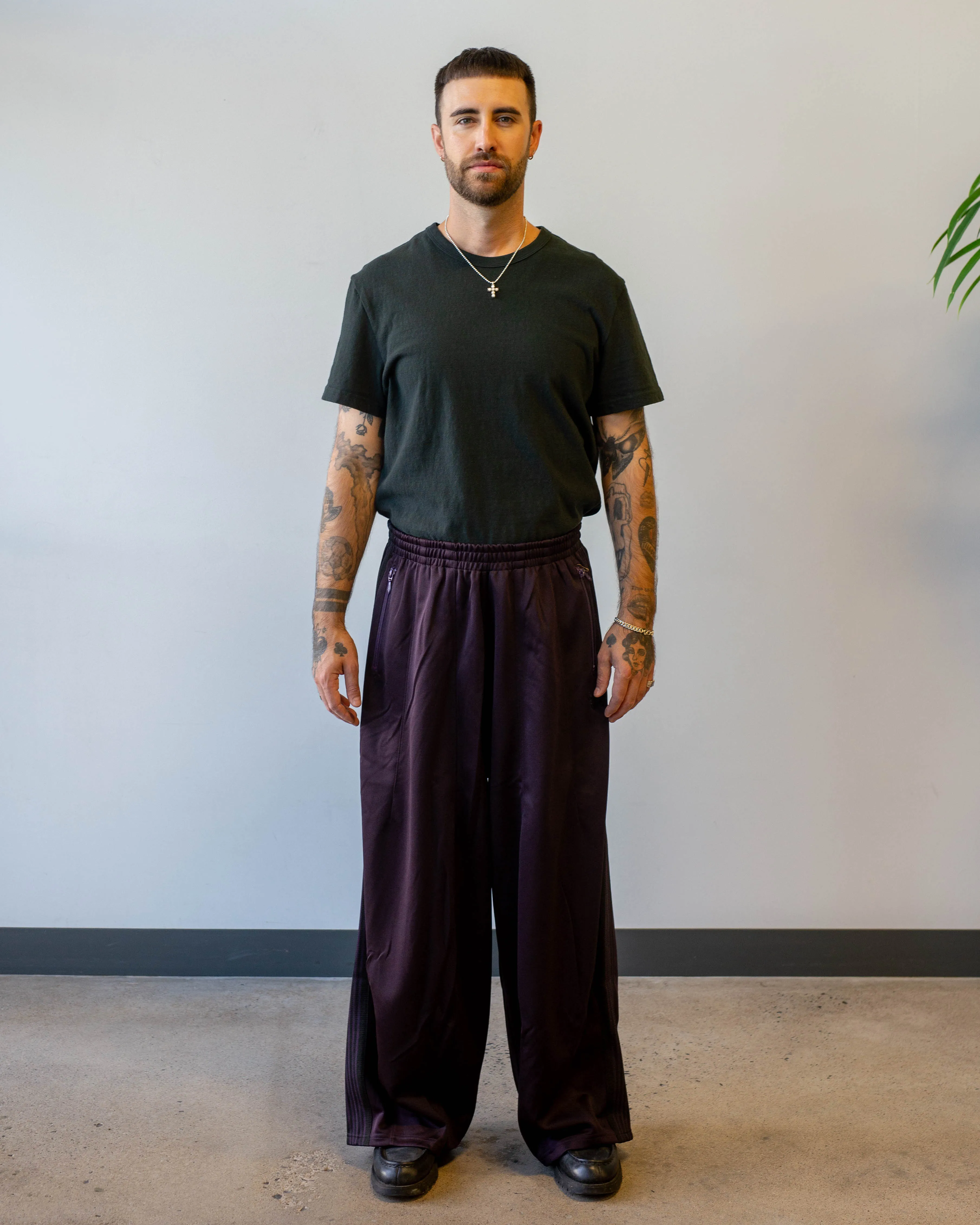 Needles H.D. Track Pant Poly Smooth Dk. Purple