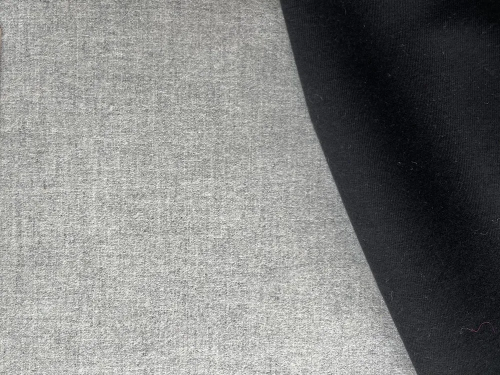 Pearl Grey Stretch Wool Blend Melton Coating