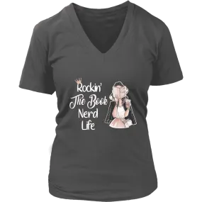 "The Book Nerd Life" V-neck Tshirt