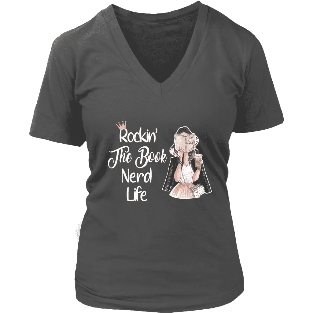 "The Book Nerd Life" V-neck Tshirt