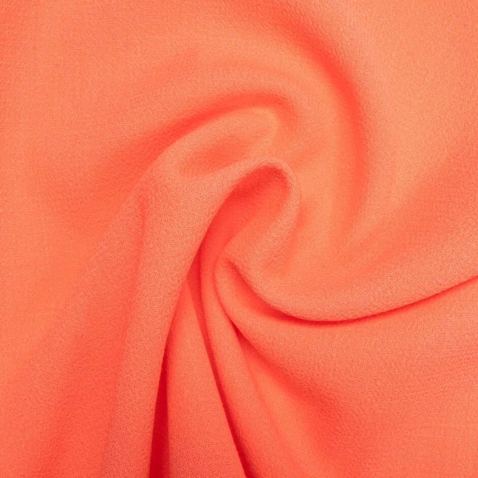 Rich Peach Double Wool Crêpe