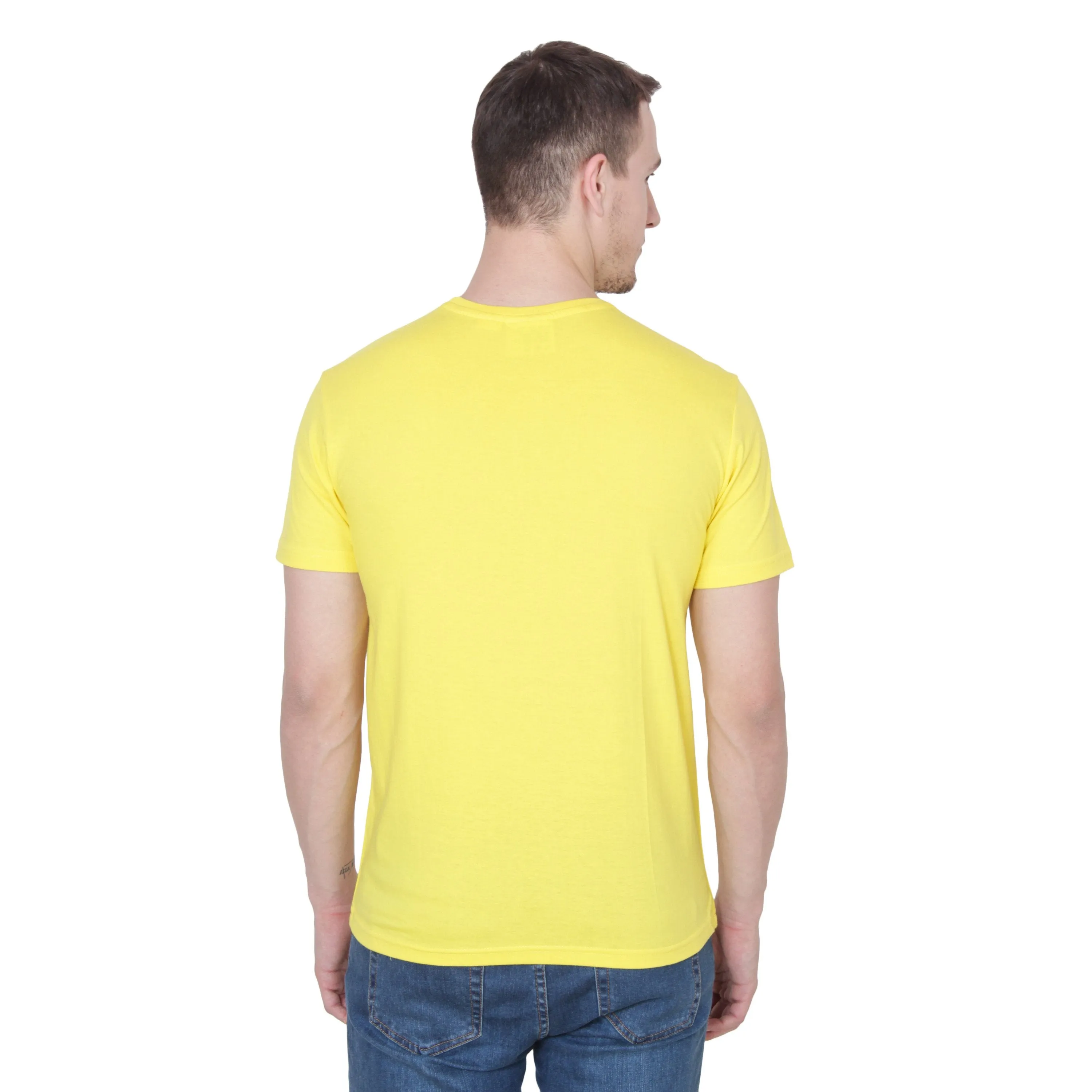 Ruse Men's Designer Solid Plain Yellow Tee