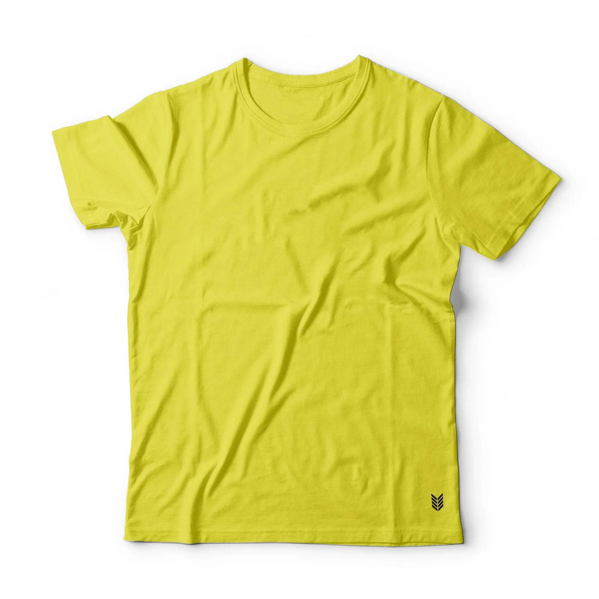 Ruse Men's Designer Solid Plain Yellow Tee