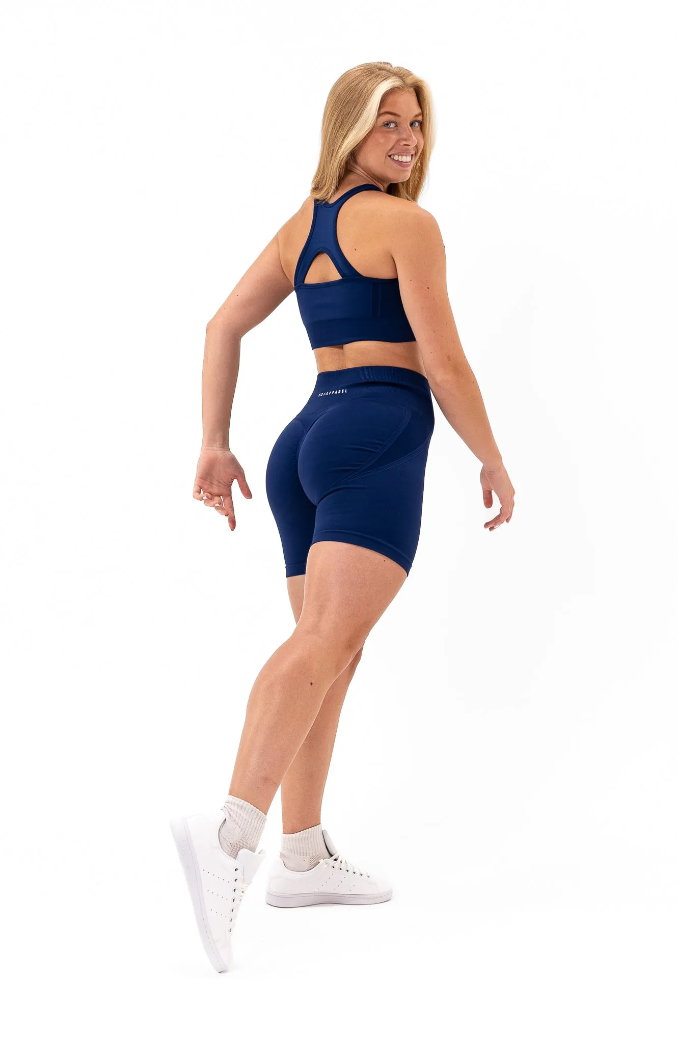 Tempo Seamless Scrunch Shorts & Sports Bra Set - Royal Blue