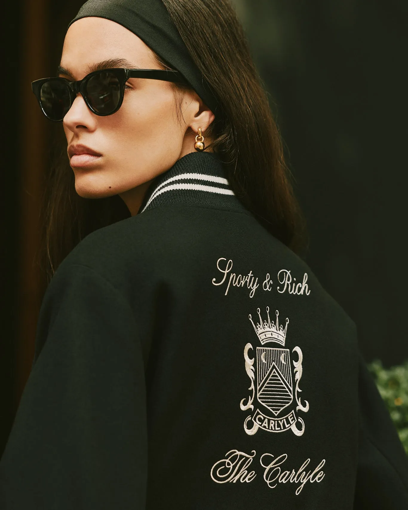 The Carlyle Crest Wool Varsity Jacket - Black/White